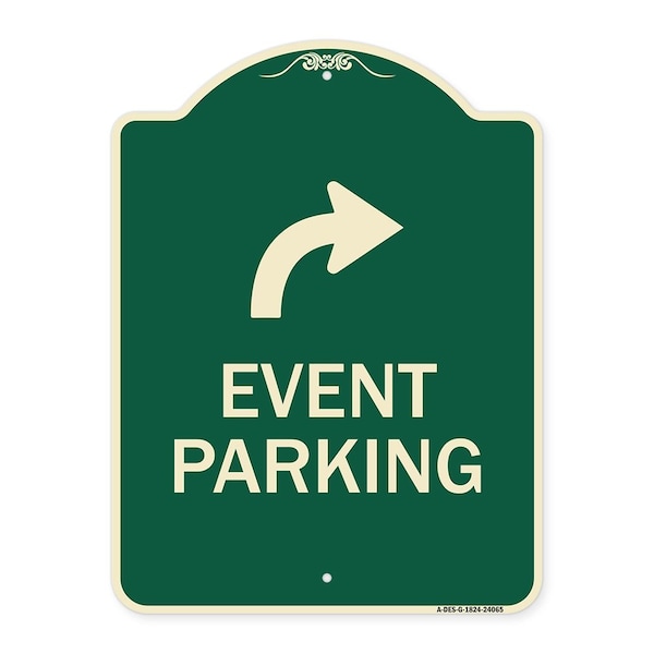 Signmission Event Parking W/ Upper Right Arrow Heavy-Gauge Aluminum Architectural Sign, 24" x 18", G-1824-24065 A-DES-G-1824-24065 - main